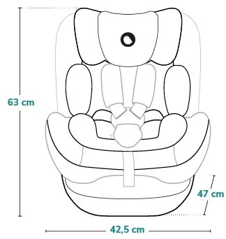Lionelo - Forgatható autósülés alappal HARPER i-Size 76-150 cm Black Carbon