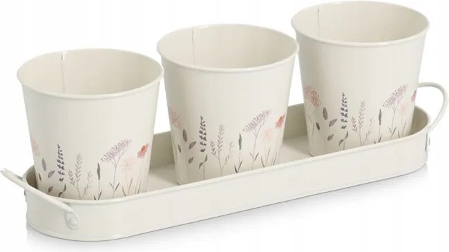 Flowers fűszernövénytartó szett, 4 részes, fém , 37x10,5x11cm