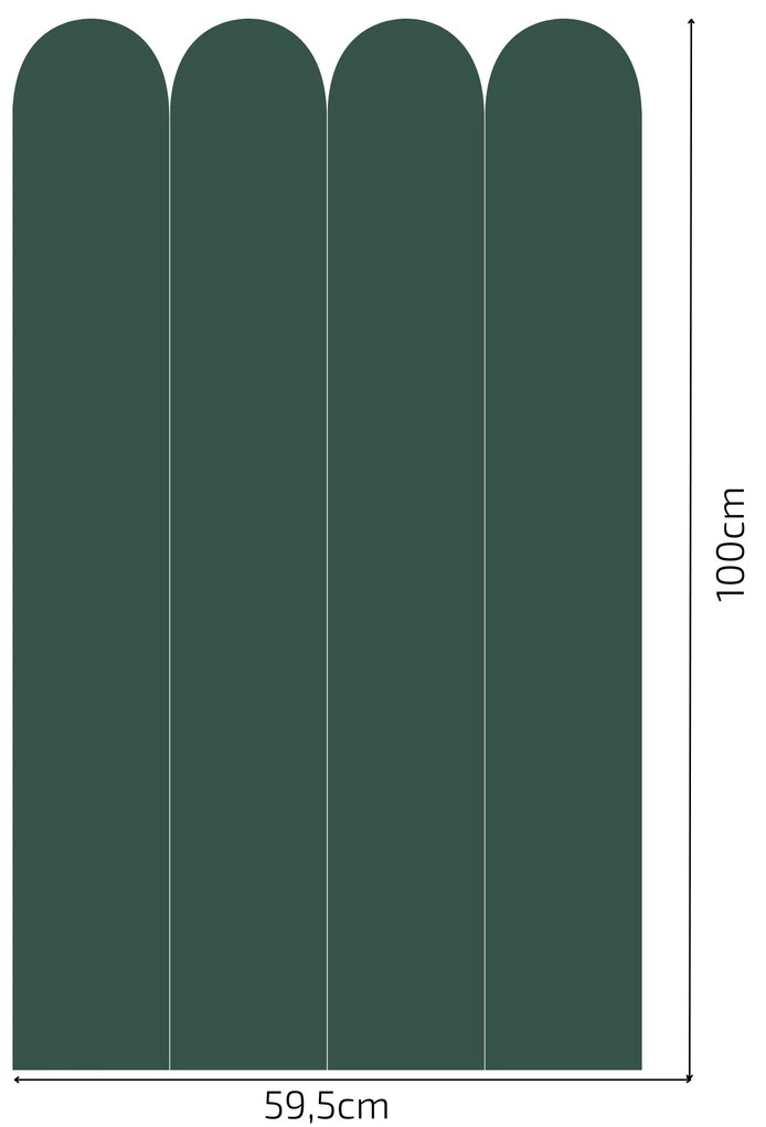PIPPER. Textil öntapadó tapéta - Boltív - Zöld szín Méret: 100cm, Szín: Kombináció