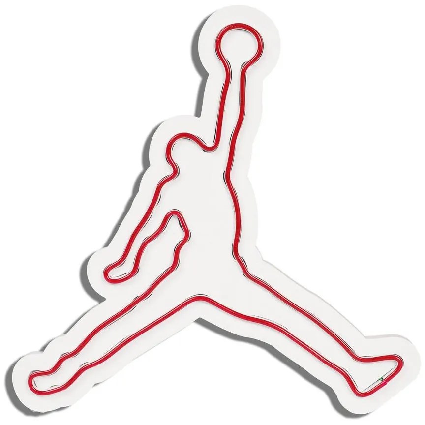 Műanyag LED-es fali dekoráció, Basketball - Red
