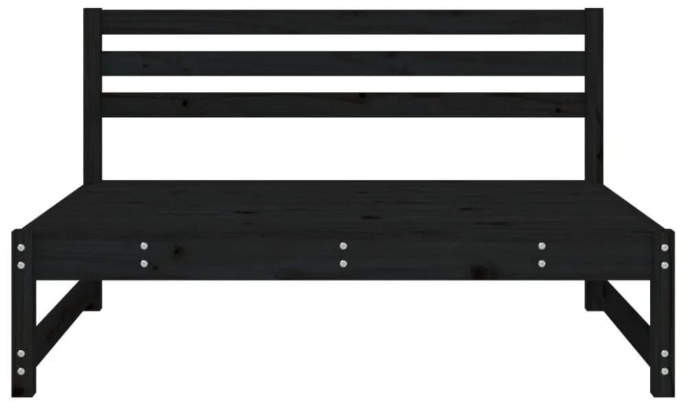 2 db fekete kerti tömör fenyőfa középső kanapé 120 x 80 cm