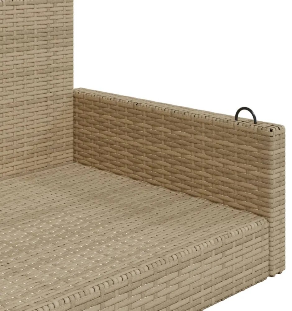 bézs polyrattan hintapad 119 x 56 x 48 cm