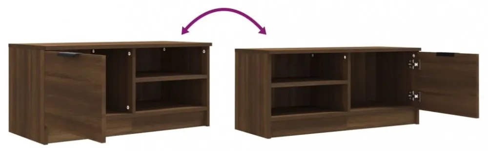barna tölgy színű szerelt fa TV-szekrény 80 x 35 x 36,5 cm