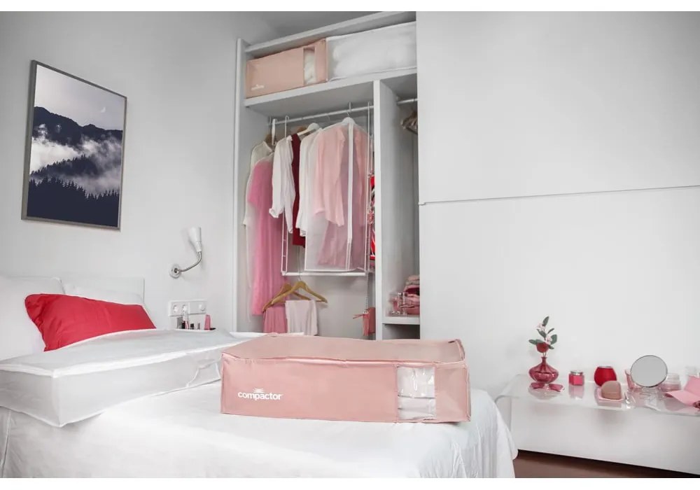 Vákuumos műanyag ruhatároló doboz 65x45x27 cm Pink Edition – Compactor