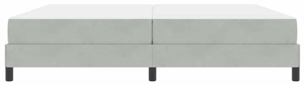 Boxspring ágy matraccal Világosszürke 200 x 200 cm Bársony