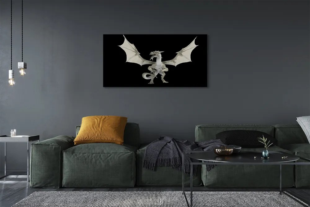 Canvas képek fehér sárkány 100x50 cm