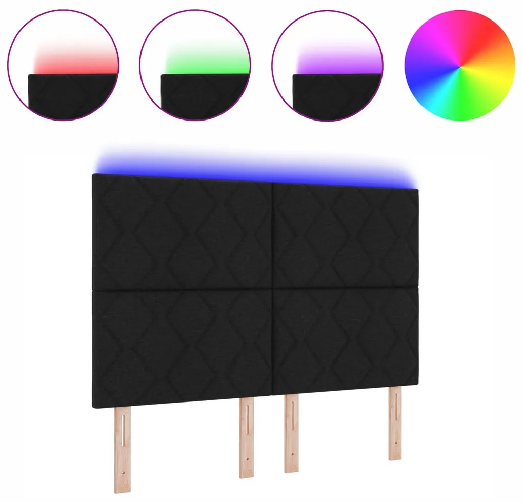 LED Fejtámla Gyémánt Blokk Design Fekete 144 cm Szövet