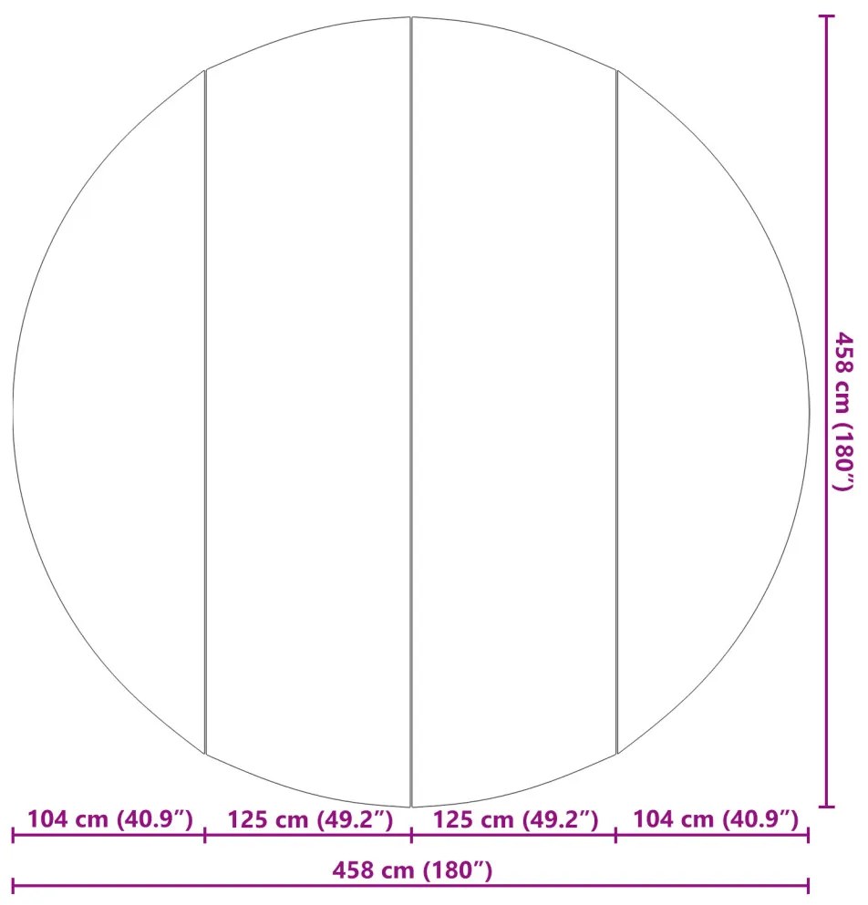Kerek medencefedő Fekete Műanyag Ø 458 cm Medencefedő Kerek
