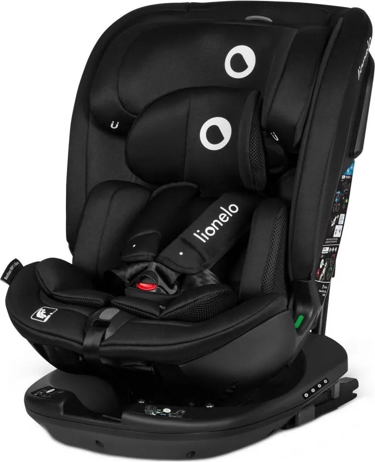 Lionelo - BASTIAAN i-Size forgatható autósülés alappal, 40-150 cm, fekete karbon