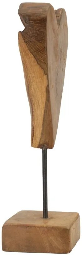Szívszobor teak 15x10x35cm