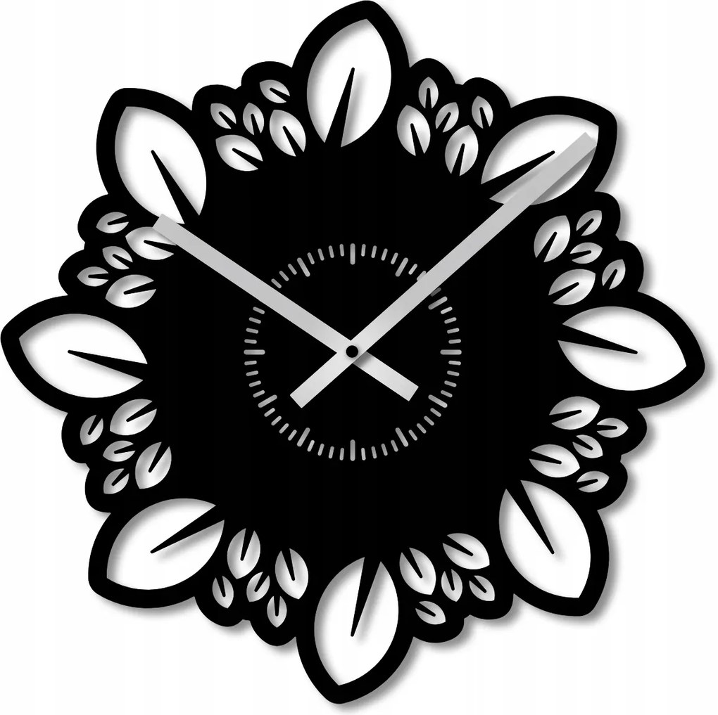 Falióra 50cm Fa Falióra Fekete Modern Geometrikus