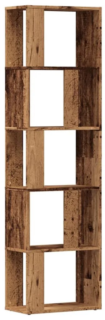 antik fa színű szerelt fa könyvszekrény 45x24x159 cm