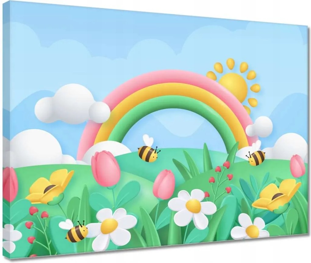 Vászonkép 40x30 Varázslatos rét méhecskével