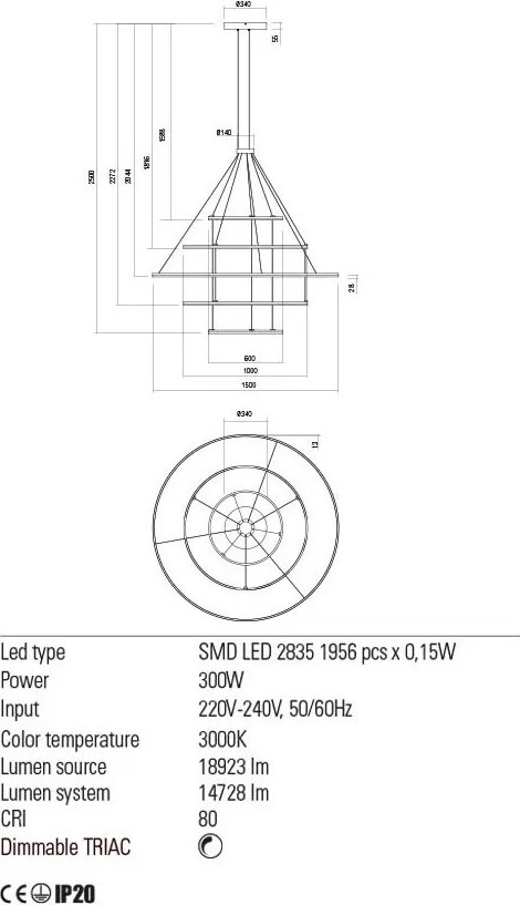 REDO 01-2248-TRIAC ORBIT Modern Led Függesztett Lámpa LED IP20