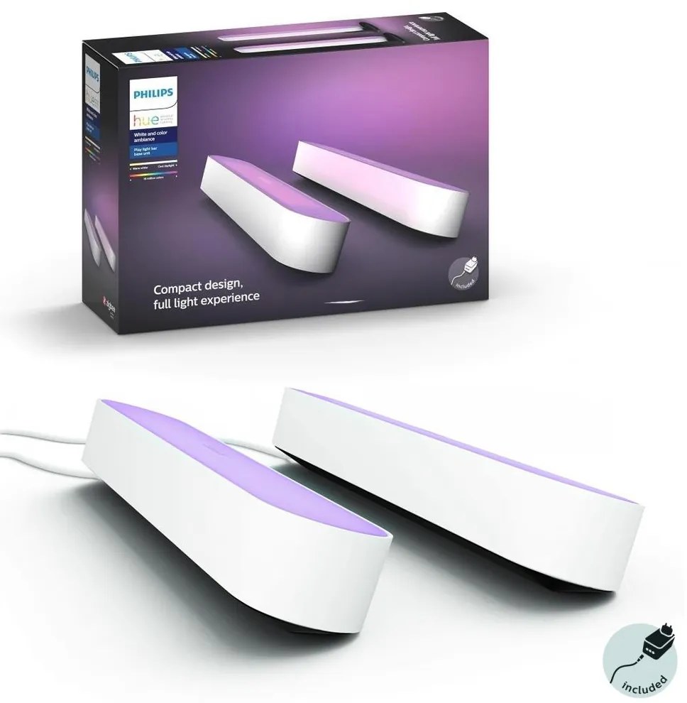 Philips - 2x LED RGB állítható asztali lámpa Hue AMBIANCE LED/6W/230V fehér 78202/1E/P7