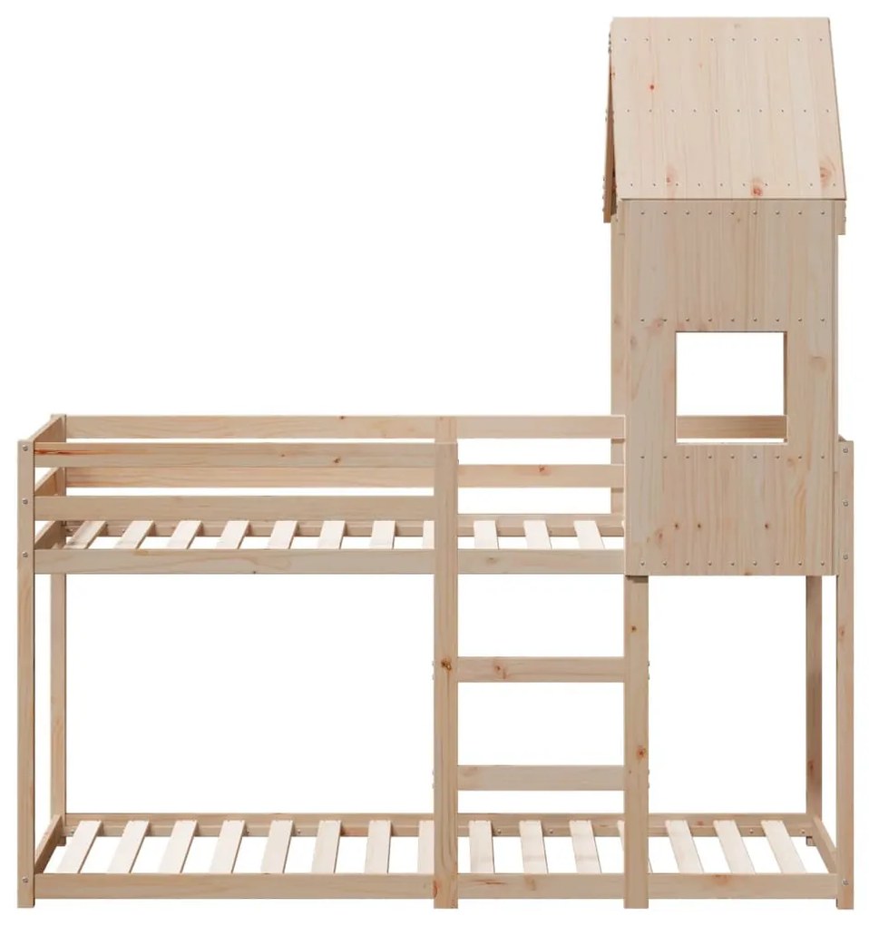 tömör fenyőfa emeletes ágy matrac nélkül 90 x 190 cm