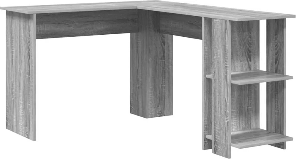 vidaXL Sarokíróasztal Szürke Sonoma 140 x 113,5 x 75 cm Faanyag