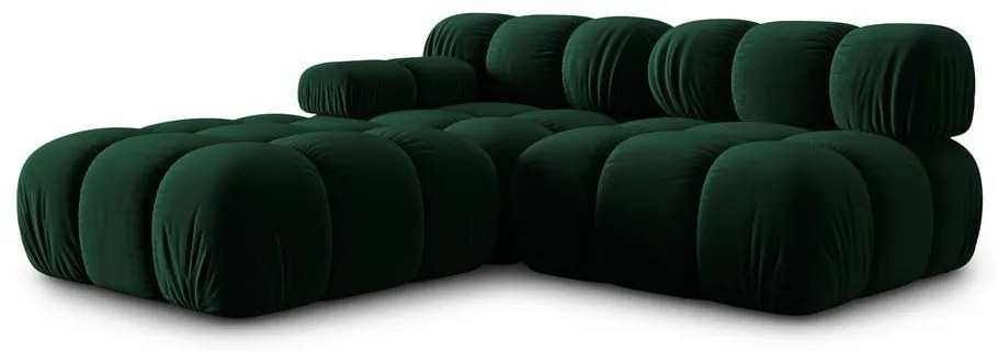 Zöld bársony kanapé 282 cm Bellis – Micadoni Home