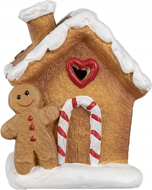 Kerámia mézeskalács házikó mézeskalács úrral 11x7x16 cm