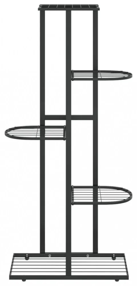 fekete 5 szintes acél virágtartó állvány 43 x 22 x 98 cm
