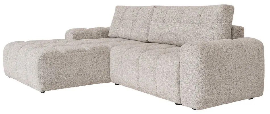 Bézs kinyitható tárolóhelyes moduláris sarokkanapé (bal oldali) Lulu – Miuform