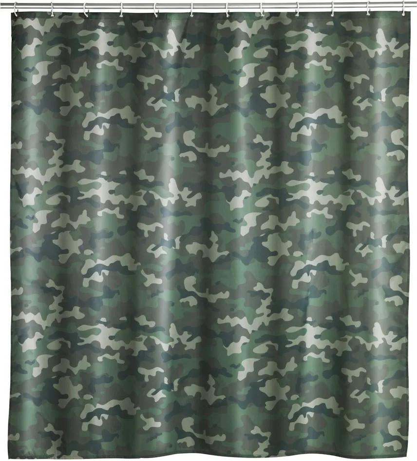 Camouflage mosható zuhanyfüggöny, 180 x 200 cm - Wenko