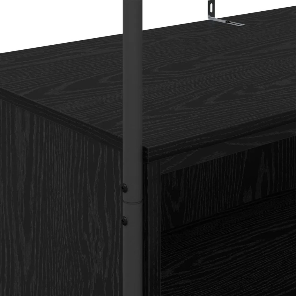 Ruhatartó polcokkal fekete tölgy 100x44x160 cm