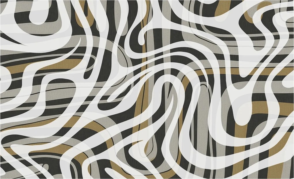 Flizelin tapéta Divatos 3D fali absztrakt vonalak 416x254 ragasztóval