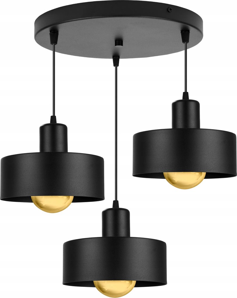 Függő Mennyezeti Lámpa Fekete Fehér Loft Csillár Hármas Konyha Nappali