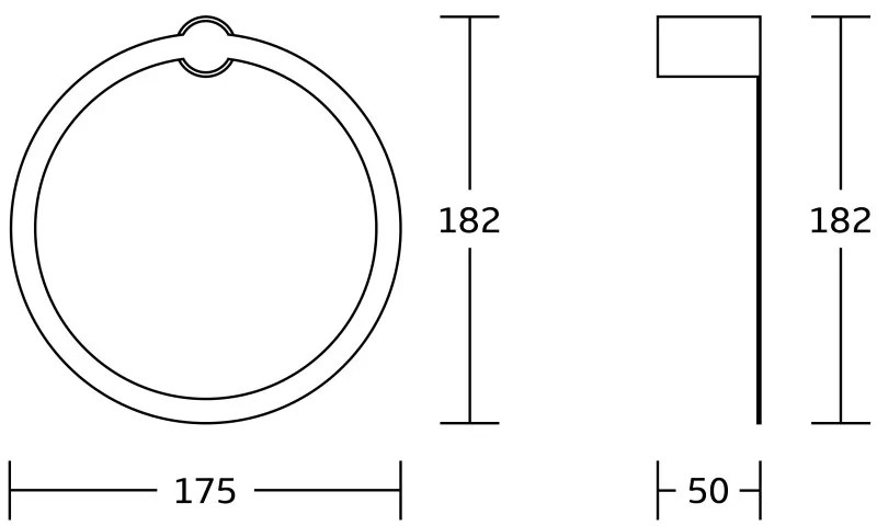 Mexen Base, törölközőgyűrű tartó, fekete matt, 7088232-70