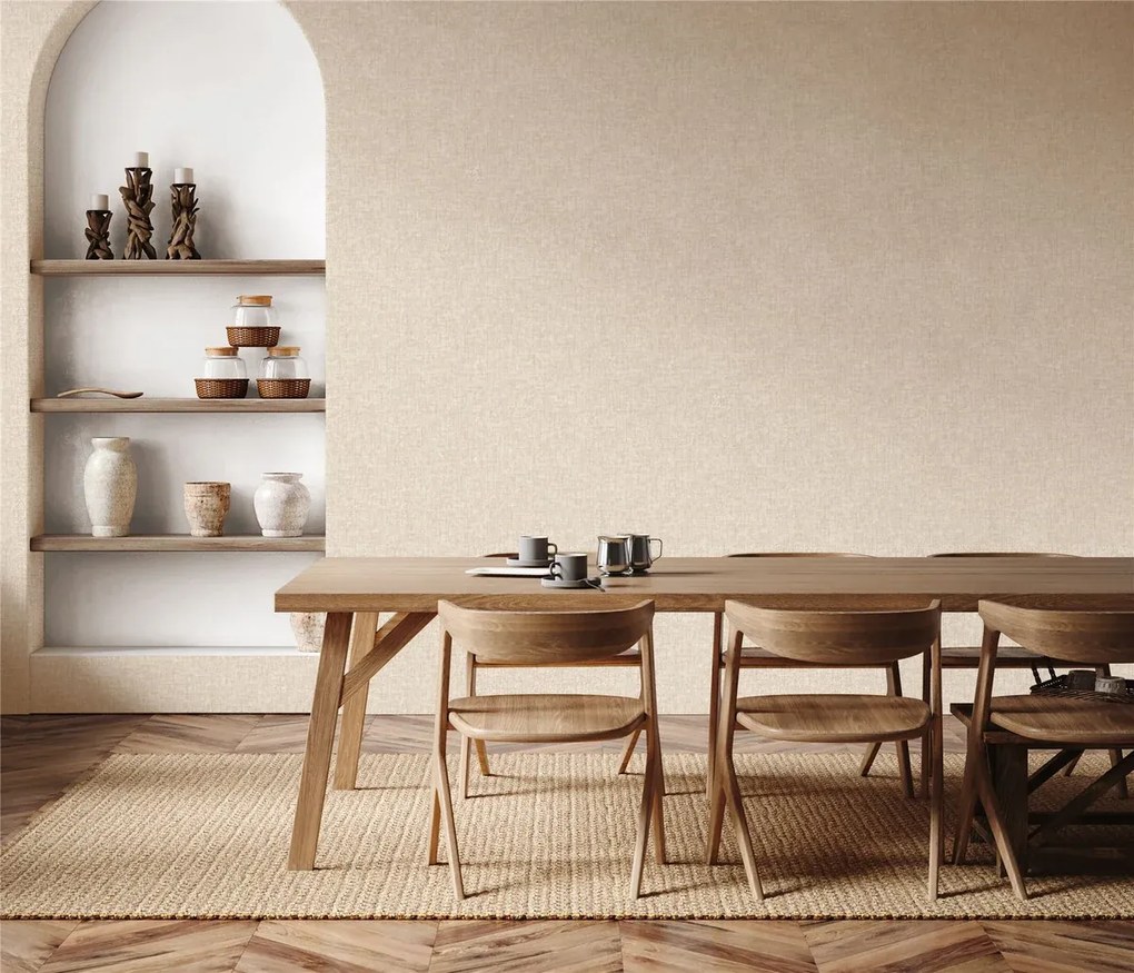 Esselle Home A La Mode Artisan Weave bézs egyszínű szövet hatású vlies tapéta – 100008EH