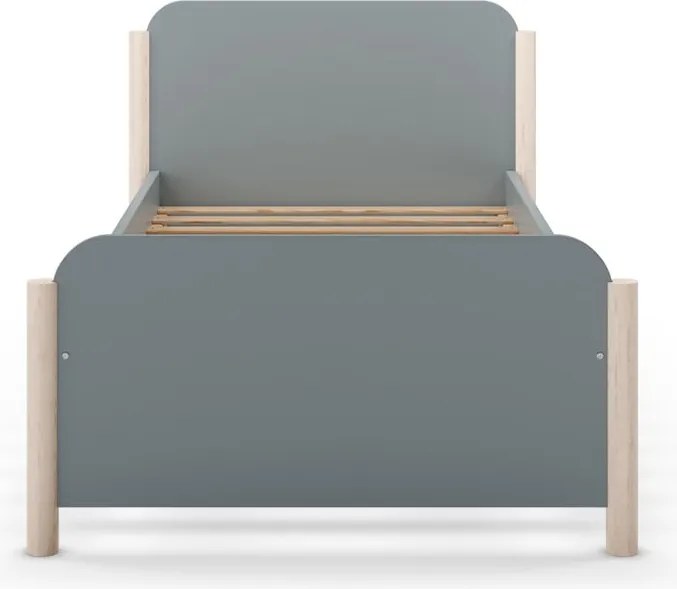 Szürkészöld borovi fenyő gyerekágy ágyráccsal 90x190 cm Enola – Marckeric