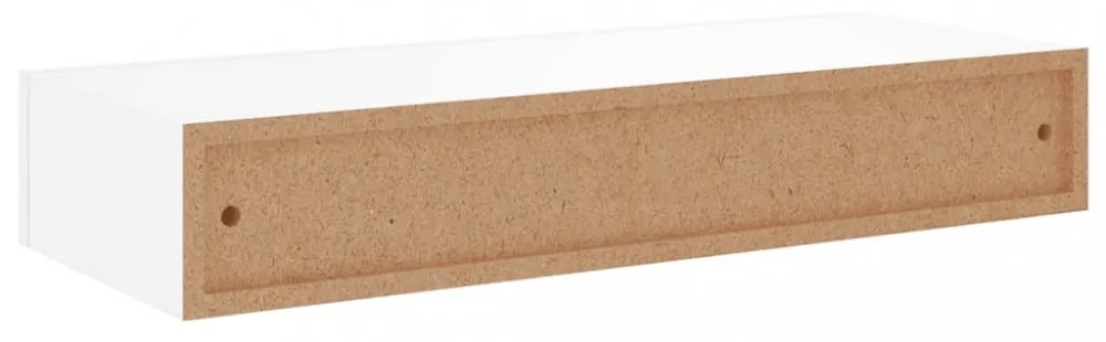 2 db fehér MDF falra szerelhető fiókos polc 60 x 23,5 x 10 cm