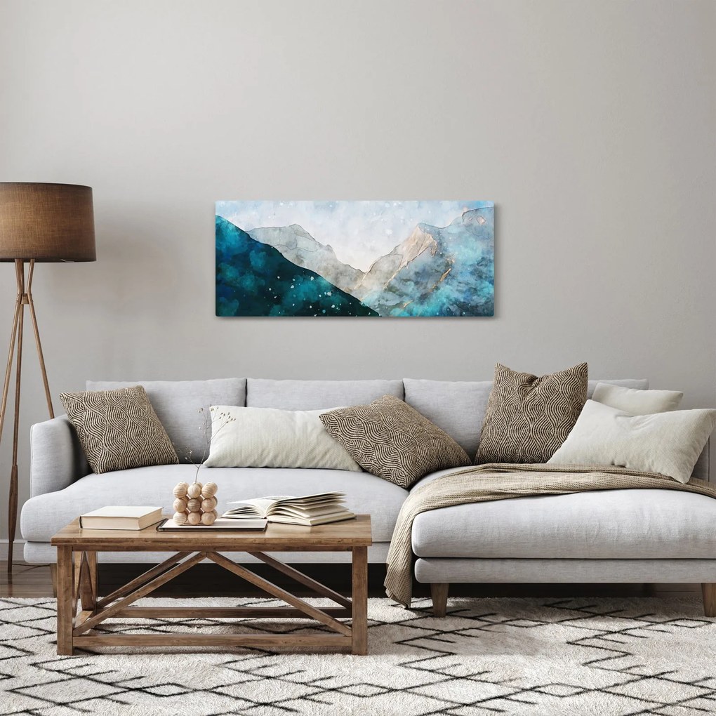 Kép - Hegyek rajza (120x50 cm)