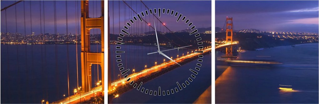 Kép - Golden Gate híd (órával) (90x30 cm)