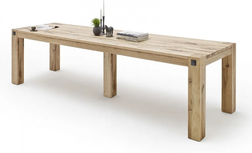 LEEDS Tömör Vad Tölgyfa Étkezőasztal 400x120cm