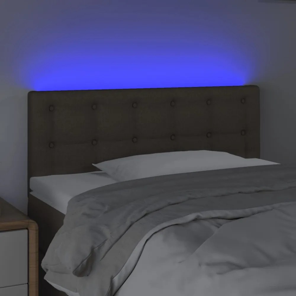 tópszínű szövet LED-es fejtámla 80 x 5 x 78/88 cm