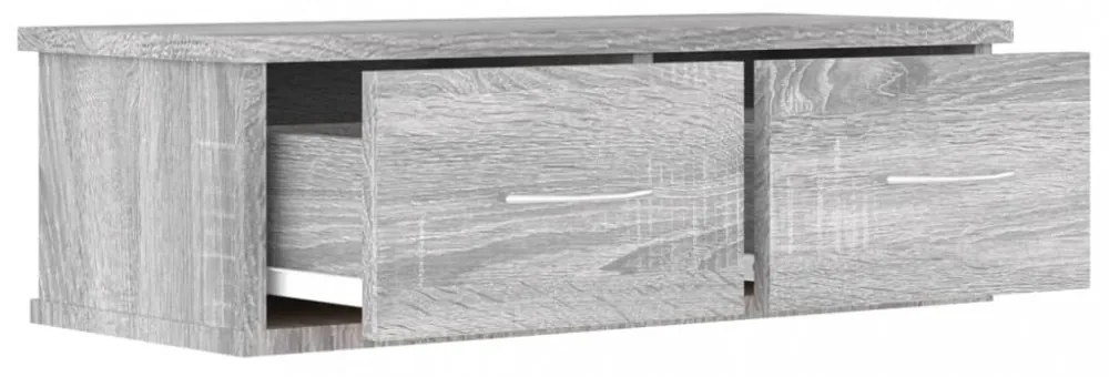szürke sonoma színű szerelt fa faliszekrény 60 x 26 x 18,5 cm