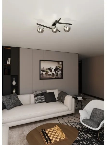 Mennyezeti lámpa SMART 3xE14/10W/230V fekete/szürke