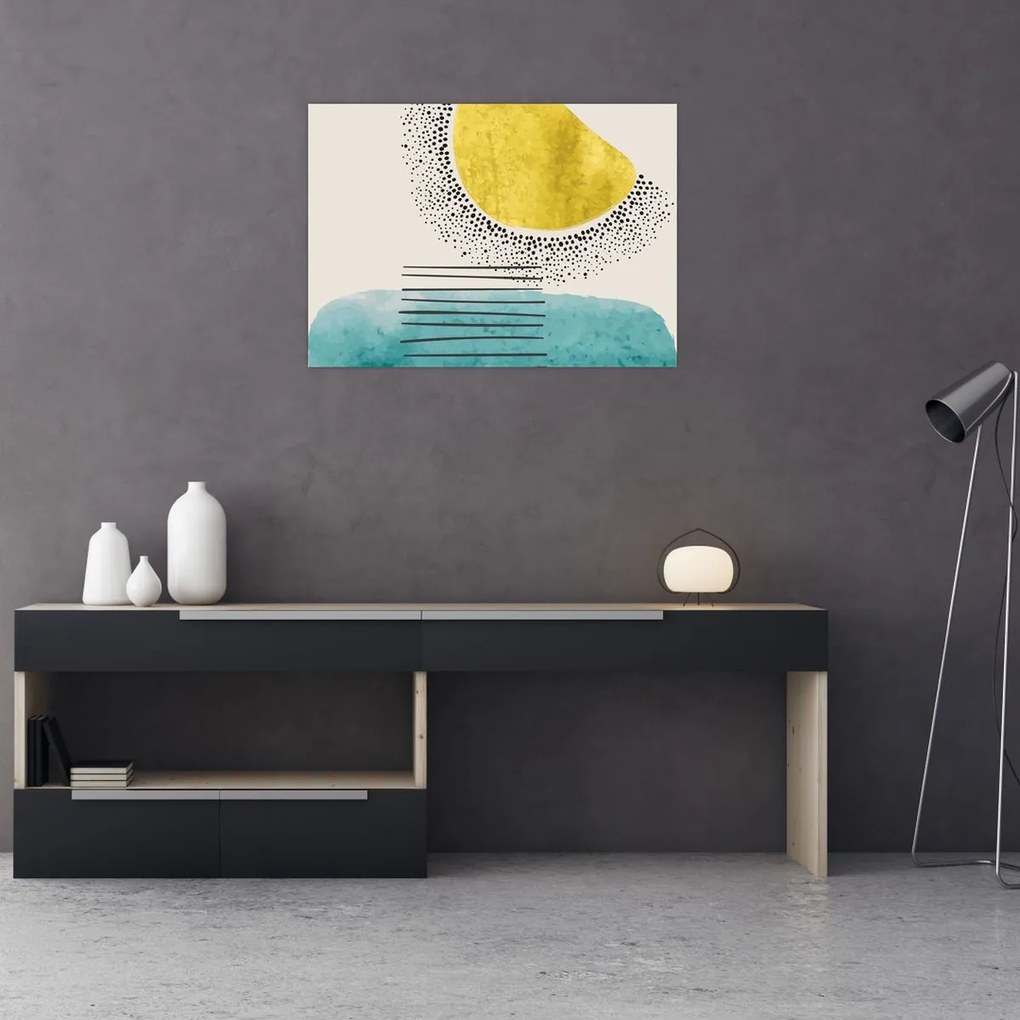 Üveg kép - Absztrakt festmény a strandról N⁰2 (70x50 cm)