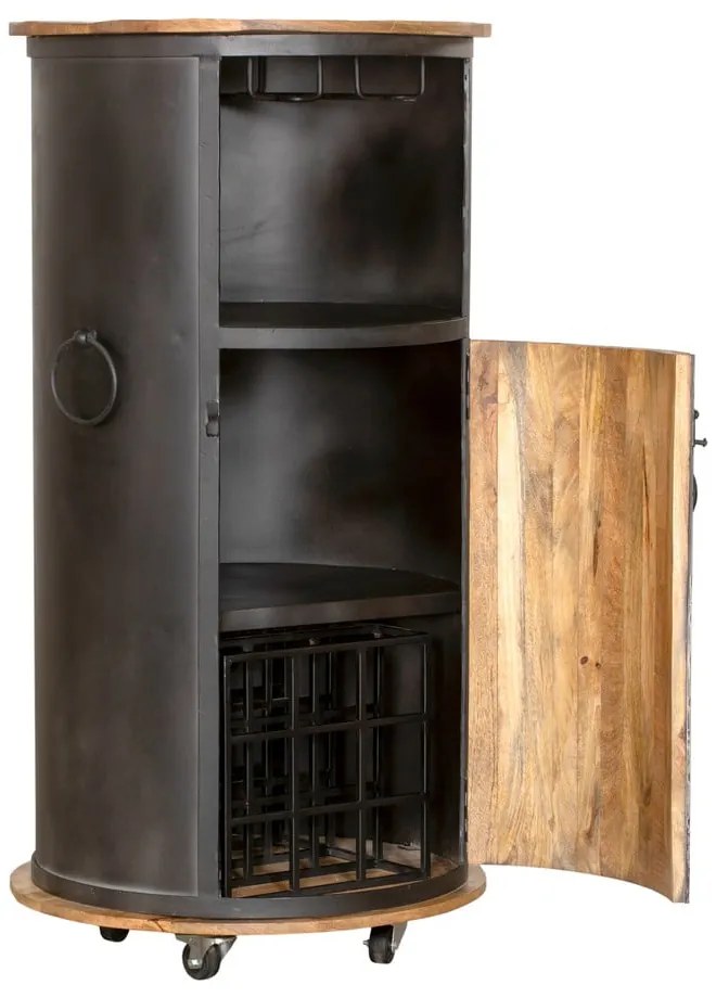 Fekete fém bortartó szekrény, palackok száma 9, 60x115 cm Luni – Interia Home & Living