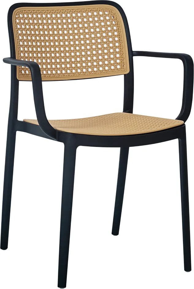 Rakásolható szék, fekete/bézs, RAVID NEW TYP 2