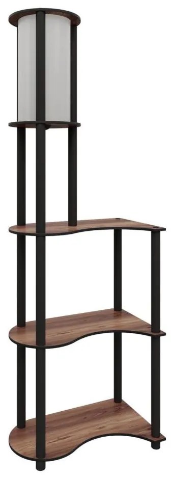 Állólámpa polcokkal 1xE27/40W/230V 140 cm fekete/barna