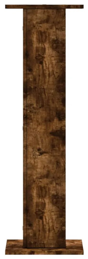 2 db füstös tölgy szerelt fa növénytartó állvány 30x30x95 cm
