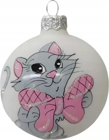 Üveg dekorációs gömb karácsonyi dekoráció Cica