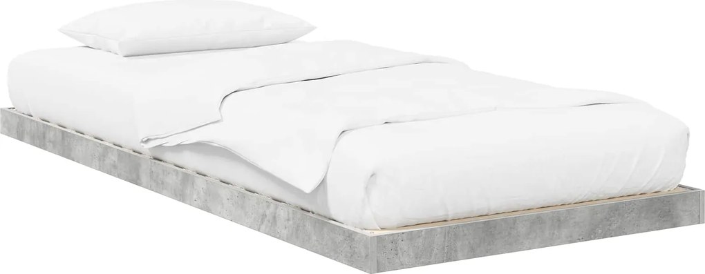 vidaXL Földi ágykeret Beton Szürke 90 x 190 cm Faanyag