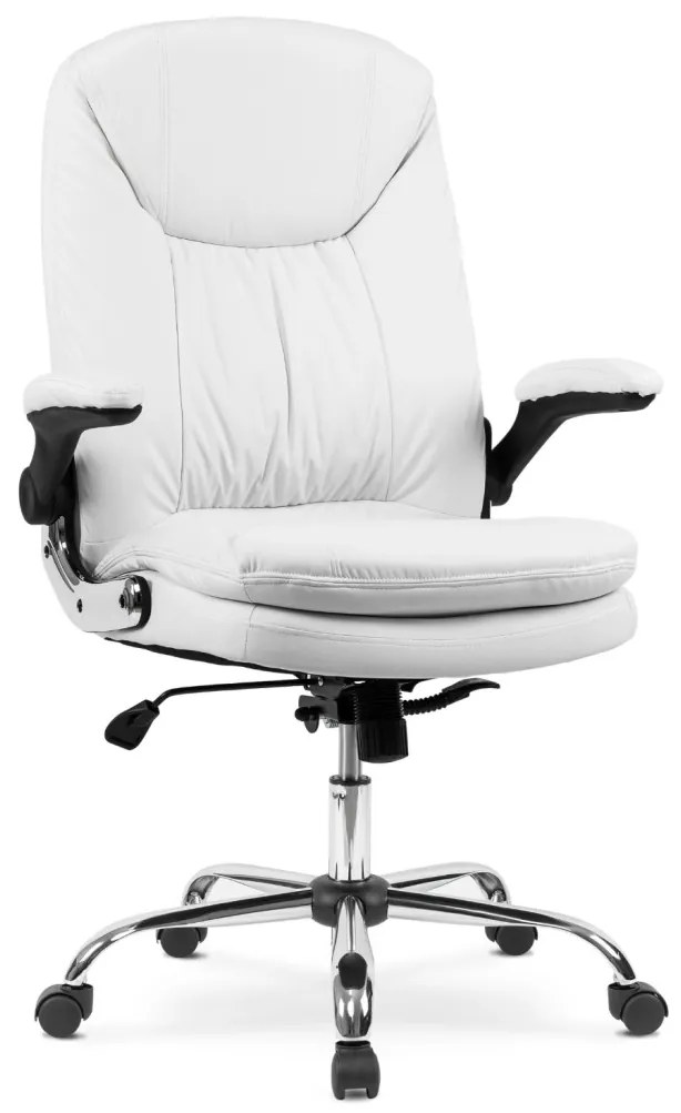 Irodai Forgószék Fehér Eco-bőr kárpittal. PARIS