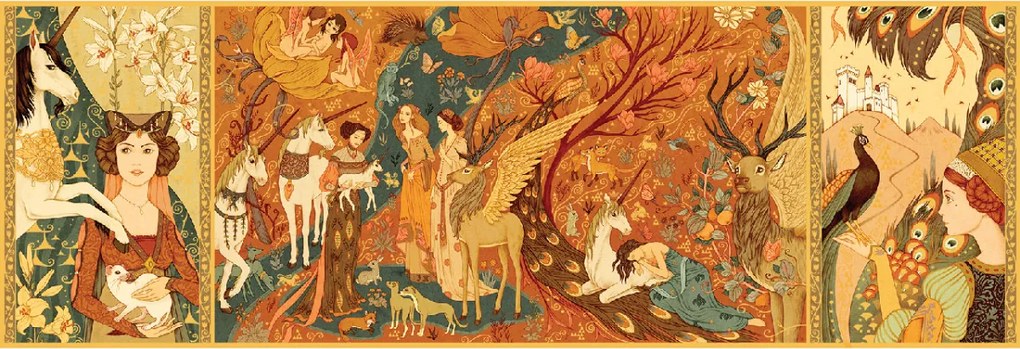 Művész puzzle - Egyszarvú és a hölgy, 500 db-os - Unicorn lady