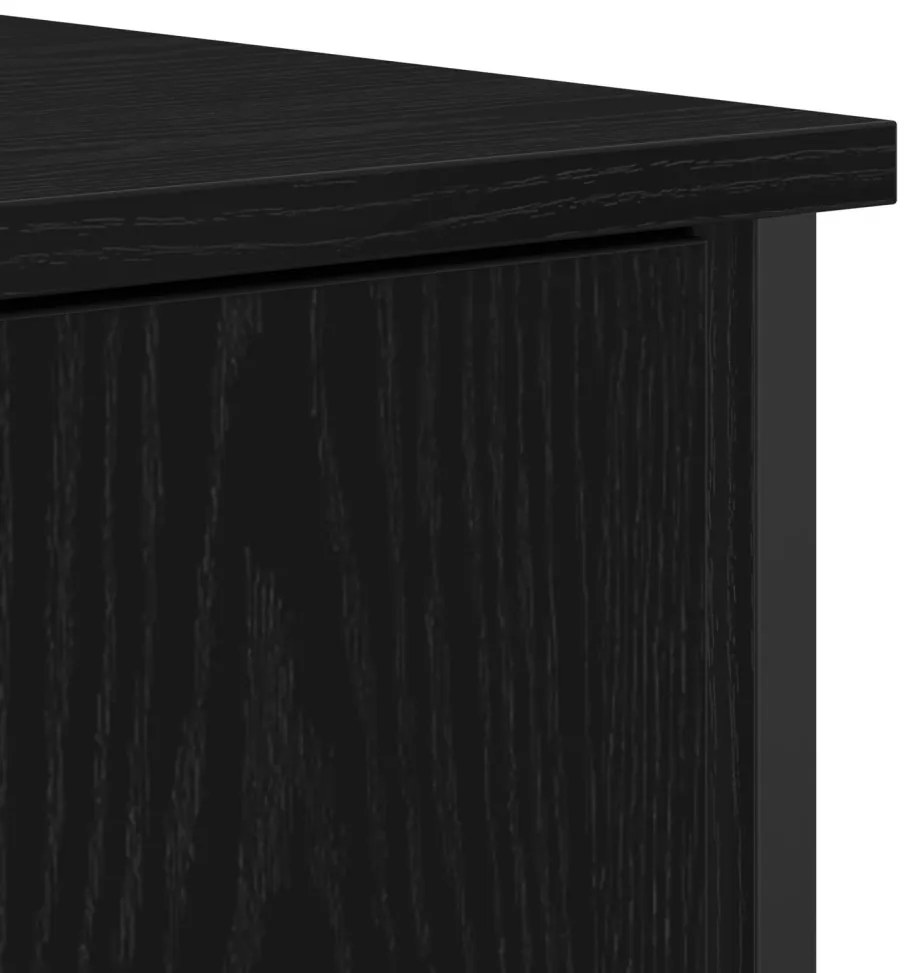 Fekete tölgy 70x30x80 cm Szerelt fa és acél