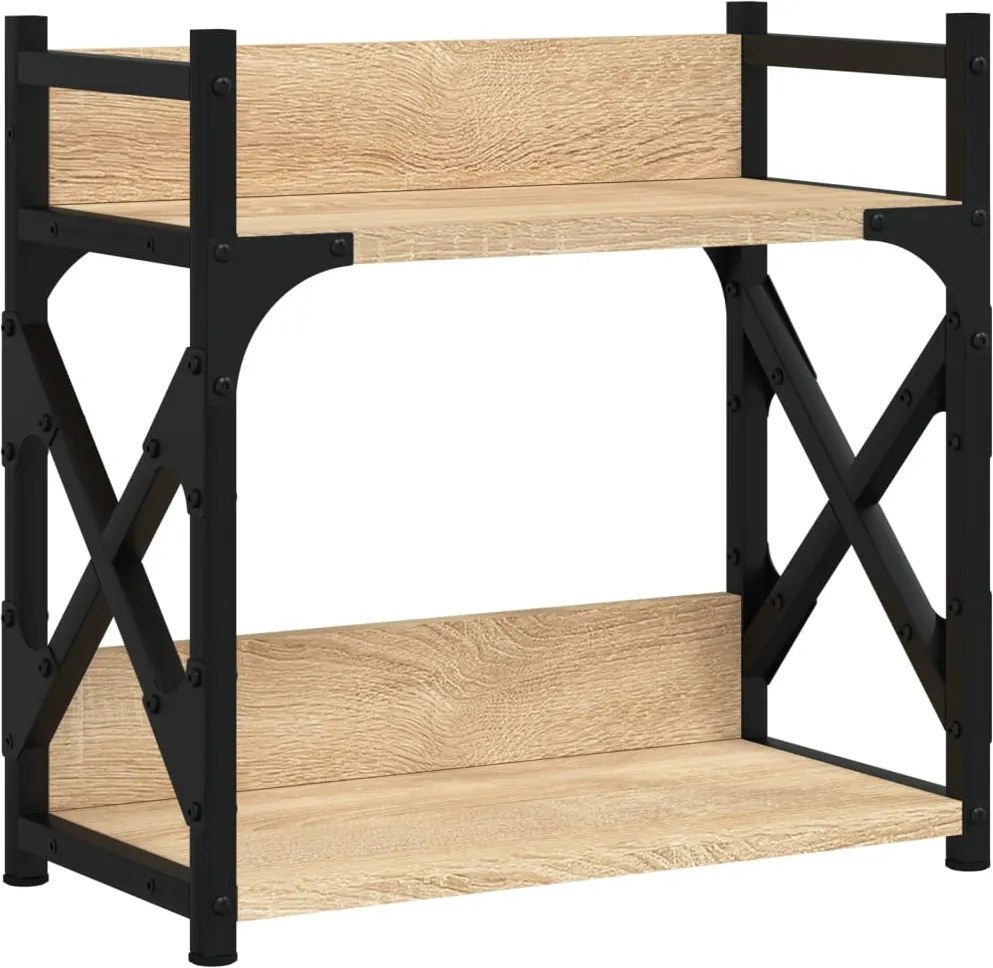 vidaXL 2 szintes sonoma tölgy szerelt fa nyomtatóállvány 40x20x40 cm
